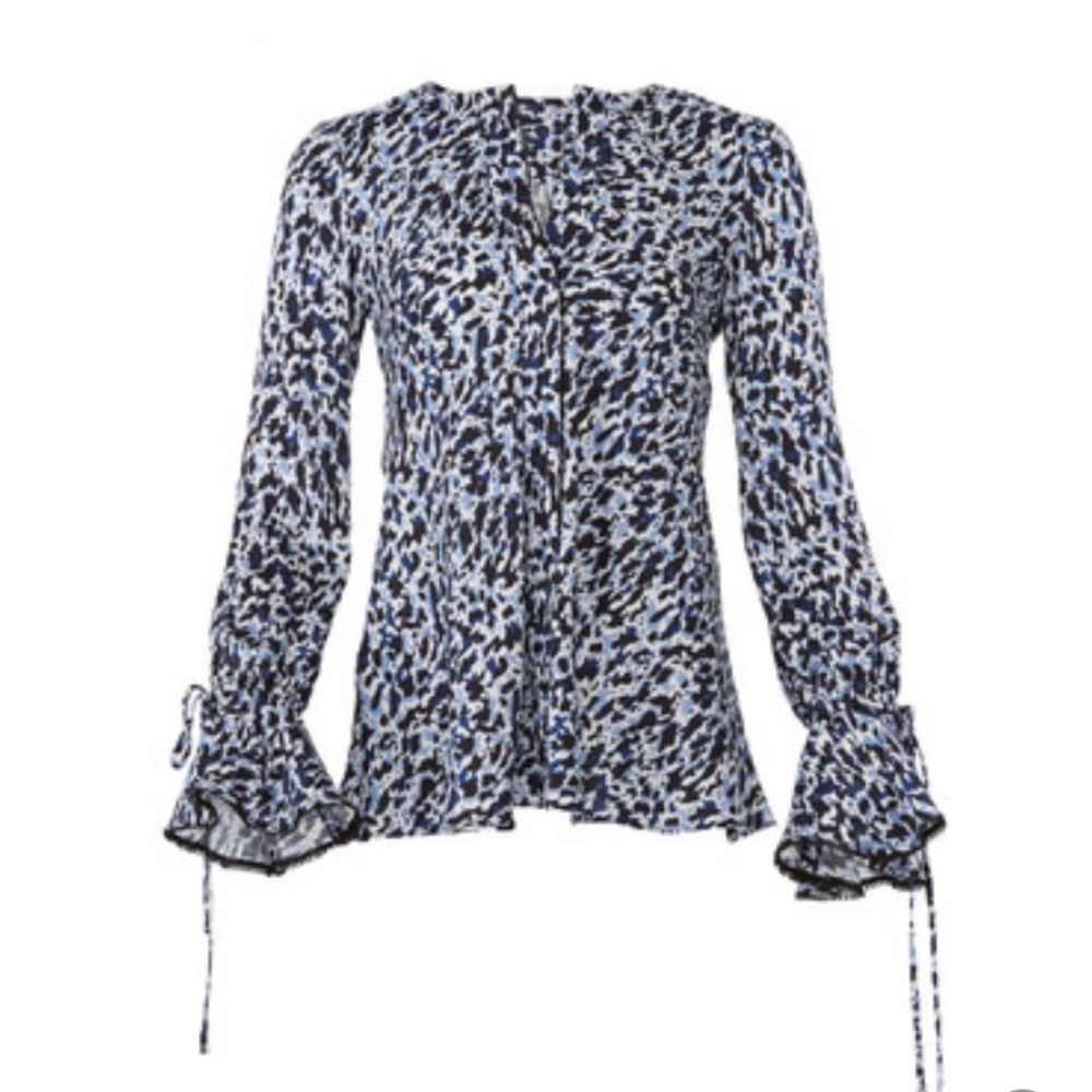 Derek Lam 10 Crosby
Blue Leopard Print Blouse